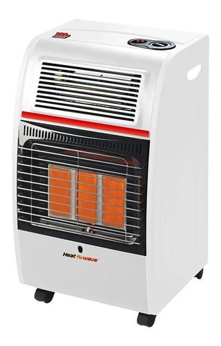 Calefactor 2 En 1 Gas Lp 3 Radiantes Turbo Hg3rf Heat Wave Color Blanco