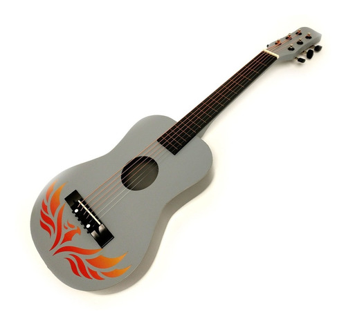 Guitarra Para Niño Juguete Gris Clavijero Metálico 76cm   