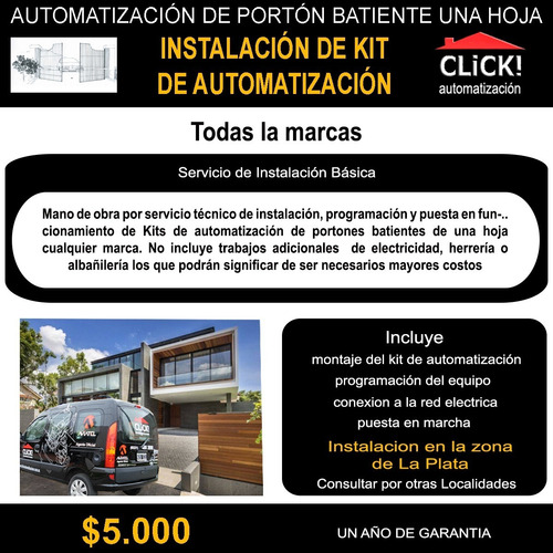 Imagen 2 de 4 de Instalación Colocación Kit Motor Portón Pivotante - La Plata