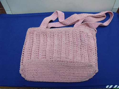 Cartera Rosa Tejido Crochet - Vintage