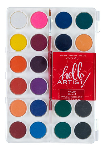 Hello Artist! Juego Pastel Acuarela 24 Pieza Ideal Para Base