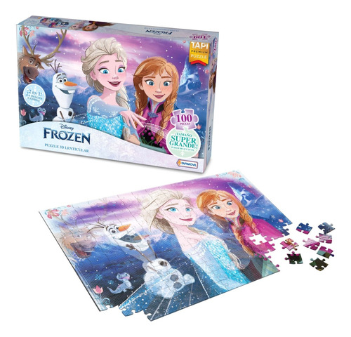 Puzzle Rompecabezas Lenticular 3d Disney Frozen 100 Pzs Tapi