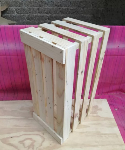 Huacal De Madera Rectangular Acabado Fino