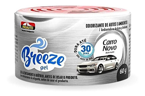 Breeze Gel Aroma Carro Proauto 60g Cor Cinza Fragancia Carro