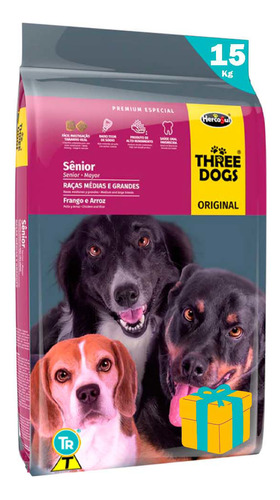 Threedogs Perro Senior Med Gde + Obsequio Y Envío Gratis