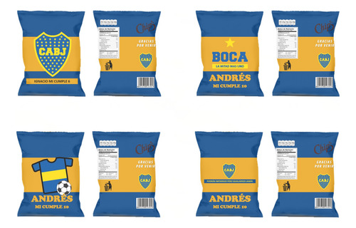 Chip Bag Kit Imprimible Bolsitas Boca Juniors Envioxemail