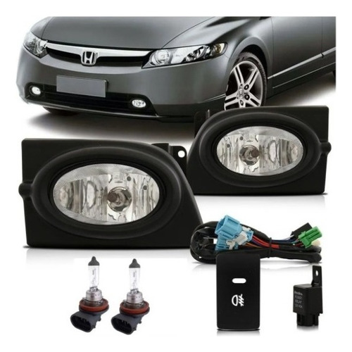 Kit Farol Milha Neblina Honda Civic 2006 2007 2008+ Ultraled