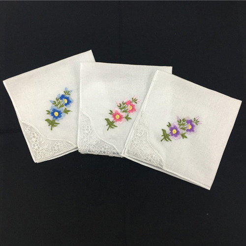 B Pañuelos De Algodón De 12 Piezas Para Mujer, Estampado De