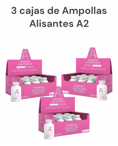 Combo 3 Cajas De Ampollas Alisantes A2