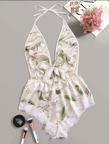 Pijama Body Sexi De Satin Ropa De Dormir Shein