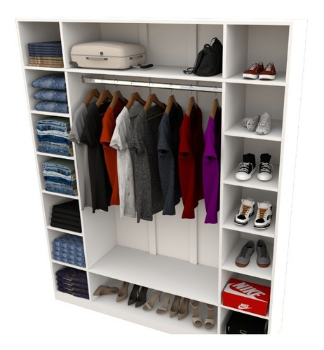 Armário Colmeia Cabideiro 100%mdf (closet Roupas Expositor) Cor Branco