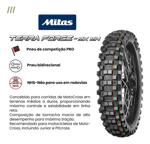 Pneu Motocross Mitas 90/100-14 Terra Force-mx Mh 49m Tt