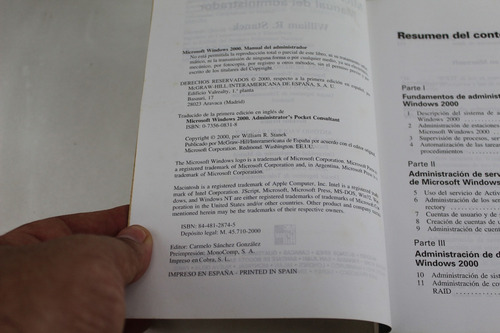 L3696 William Stanek - Windows 2000 Manual Del Administrador (Usado)