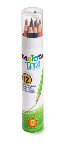 Lapices Carioca Tita Hexagonales X12 + Tubo Con Sacapuntas