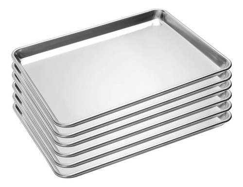 Charola Rectangular Multiusos Aluminio Cocina 33x45cm 6 Pzs