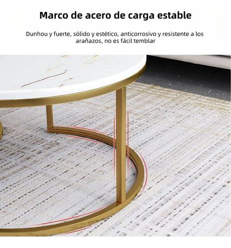 Mesa De Centro Comedor Minimalista Moderna Set De 2 Pcs Blanco