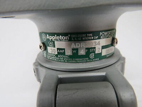 Appleton Adr3034 Aluminum Powerlite Receptacle 30a 600va Cco