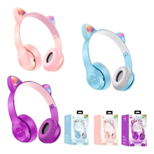 Auriculares Bluetooth Manos Libres Para Niños Orejas Gatito