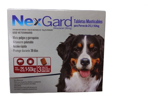 Nexgard Tableta Antipulgas Perros De 25- 50 Kg Protege 1 Mes