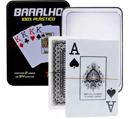 Jogo de cartas baralho na lata 2 jogos 54 cartas cada import