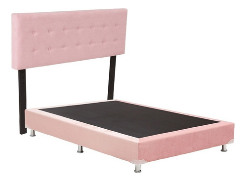Cabecera Queen Size Dicasa Bilbao Rose + Box Dicasa Pink Color Rosa