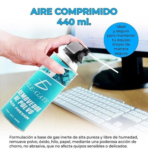 Imagen 4 de 4 de Aire Comprimido Limpieza Mantenimiento Pc Removedor Polvo 3u