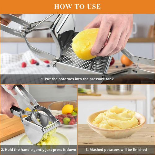 Masher De Papas Grande De Acero Inoxidable Resistente