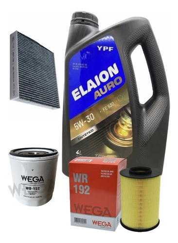 Aceite Ypf Elaion Auro 5w30 + Kit Filtros Ford Kuga 2 