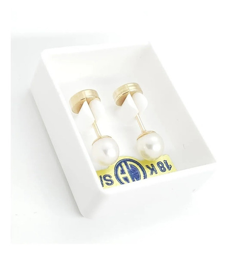 Aros Abridores Ch Perlas Cultivadas 4mm Cod 709 Oro 18kts