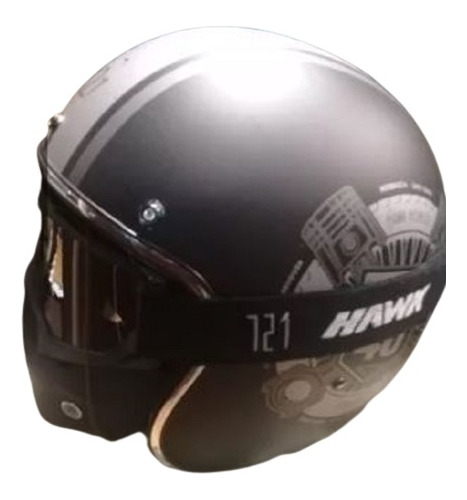1 Casco Hawk 721 Ruta 40 + Mascara Barbijo Moto Talle L