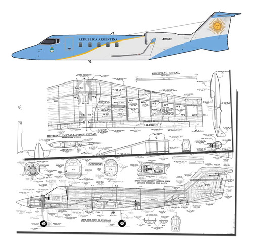 Plano Rc Learjet 40 + Plano Caja De Vuelo Pdf (envio X Mail)