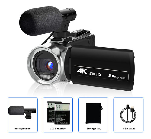 Videocámara Y Videocámara Yeein 4k, 48 Mp, Vlogueo Digital D