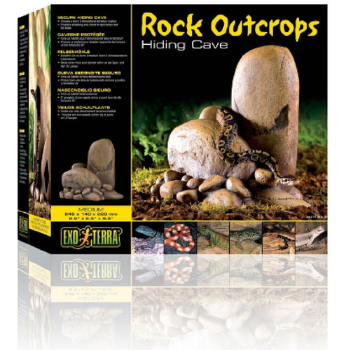Imagen 5 de 10 de Refugio Reptiles Cueva Escondite Terrario Roca Medium