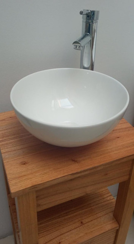 Imagen 7 de 9 de Bacha De Apoyo De Porcelana Blanca, Loza 32 Cm