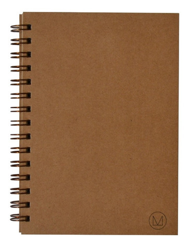 Cuaderno Tapa Flexible A5 (15x21) Anillado 80 H Marrón Kraft
