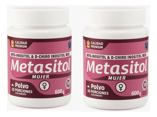 Metasitol En Polvo Myo-inositol 60gr Pack X2 Sin Sabor