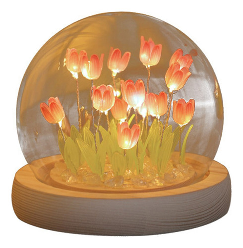 Regalo Muchacha Luz Noche Flor Del Tulipán Led Diy Romantica