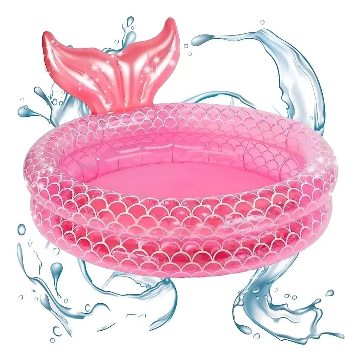 Piscina Infantil Inflável Redonda Bebê Menina Sereia 200l Cor Rosa