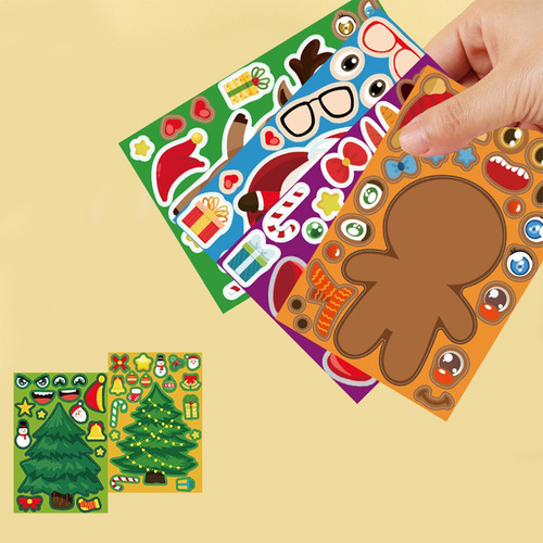 Caras Adhesivas Navideñas Para Niños Pegatinas Navideñas Par