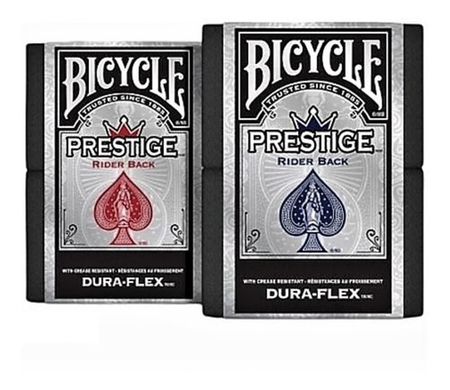 Par Baralho Bicycle Prestige Rider 100% Plástico Poker Size