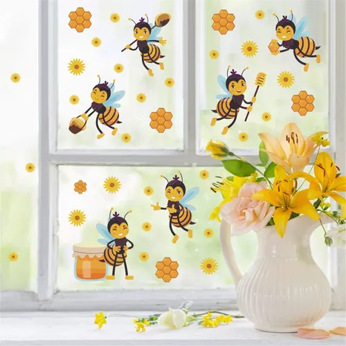 Adhesivo De Pared Autoadhesivo De Pvc K Sunflower Bee Pas 60