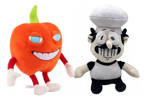 2pcs Pizza Tower Chef Pepperman Peluche Muñeca Niños Regalo