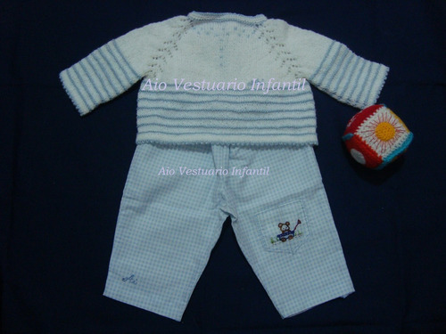 Conjunto Pantalón Y Chaleca Talla 0/6 Meses.