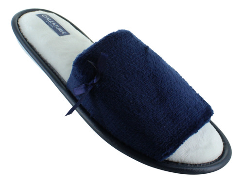 Calzatura Pantufla Sueco Afelpada Confort Moño Mujer 93421