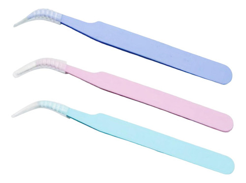 3 Uds Pinzas De Precisión Pinzas De Extensión De Pestañas