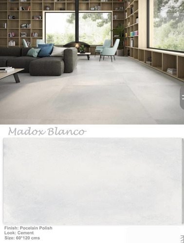 Mpo Porcelanato Español Madox Blanco-mate Rect 60*1.20 