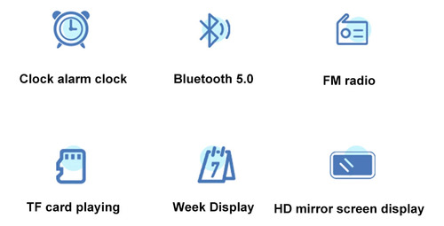 Alto-falante Bt Clock, Despertador Portátil Com Rádio Fm E