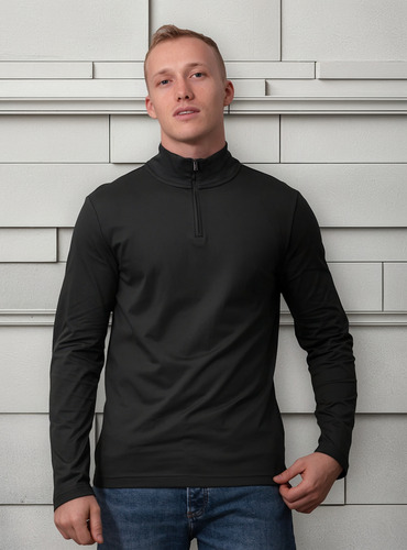 Polera Ls Con Cierre Liquid Touch Verde Calvin Klein
