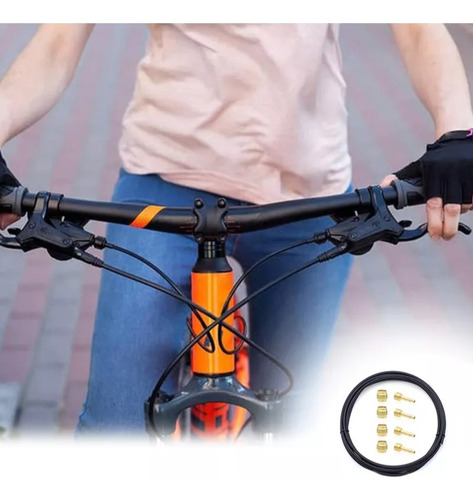 Kit De Manguera De Freno Para Bicicleta Dfgd Con Inserto De Conexión De Latón, Manguera De Freno Hidráulico De 2.5m Compatible Con Shimano Bh59, Avid, Sram, Magura (negro Magura).
