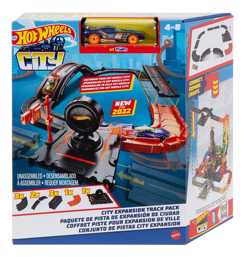 Pista Hot Wheels City Com 10 Peças - Mattel Hdn95